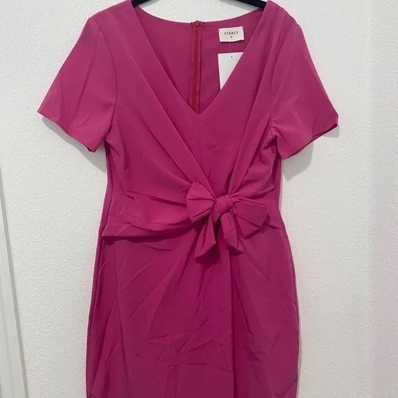 Everly Pink V-Neck Barbie Dress | Multi Look - Picture 3 of 3